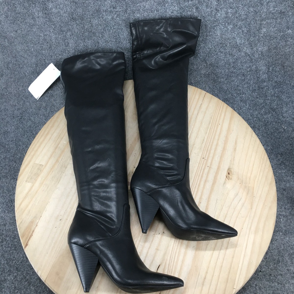 Bottes Motardes Indigo Pour Femme - Taille 9 US, Cuir Noir, Fermeture Zip Et Lanière - En Très Bon état