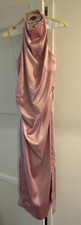 BHLDN (Anthropologie) Stretch Satin Midi Dress in Rose, Size Medium 