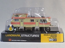 WOODLAND SCENICS BR5061 DOUBLE DECKER TRAILER BUILT HO SCALE park WDS5061 NEW