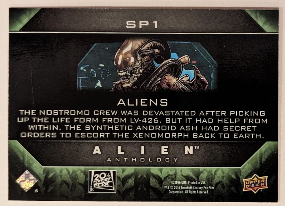 Alien Anthology 2016 Upper Deck Purple Foil E-Pack Achievement Chase Insert SP1 - Image 2 of 2