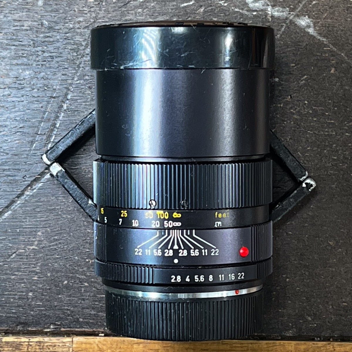 Leica Elmarit-R 135mm F2.8 3-CAM 3カム Elmarit-R 135mm f2.8 (3 cam) Red Scale – FLASHBACK CAMERA