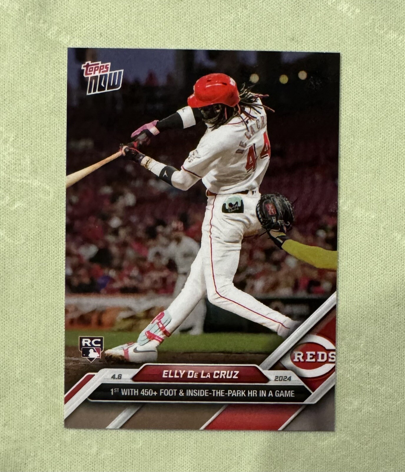 Elly De La Cruz 2024 MLB TOPPS NOW #50 RC Record Setting 450+ 1st Inside Park HR