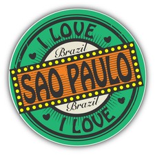 I Love Sao Paulo City Brazil Travel Stamp Car Bumper Sticker Decal 5