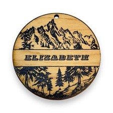 Ornament - Black - Split PERSONALIZED Mountain