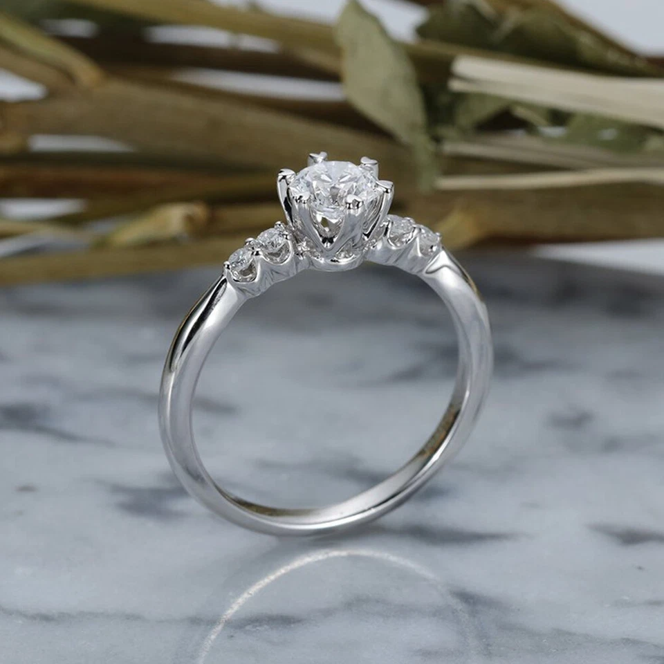 1,50 Solitär Diamant Verlobungsring WeißGold Finish Schön Damen Ring gr 50-62 - Bild 3 von 4