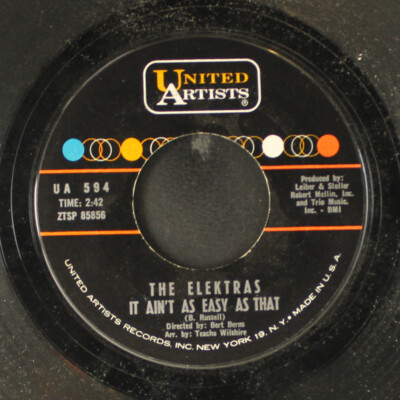 英7” Elektras All I Want To Do Is Run UP1027 United Artists Records /00080 ELEKTRAS: all i want to do is run / it ain't as easy as that UA 7