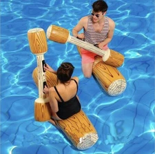  4 Pcs Inflatable Pool Float Fighting Float Row Toys Battle Log Rafts for 4 PCS