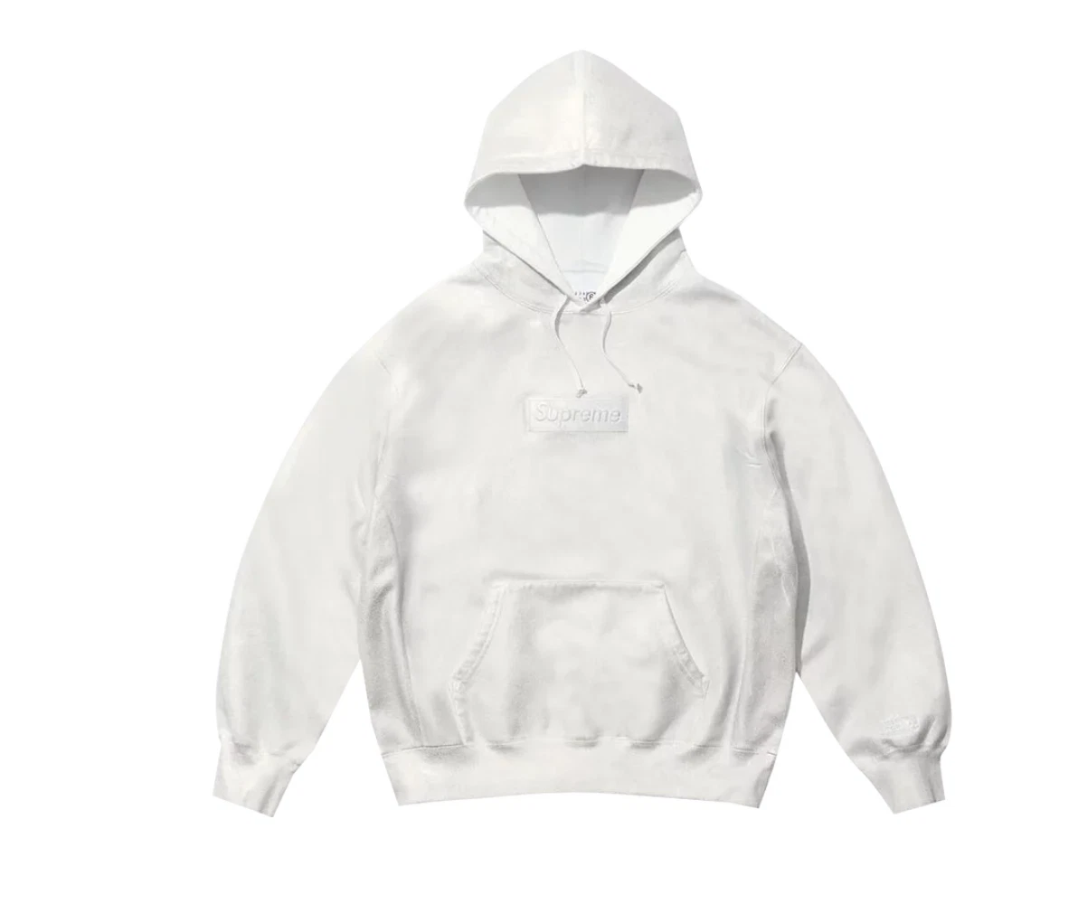 Sweat shirt à capuche Supreme MM6 Maison Margiela Foil Box logo blanc M à la main ✅