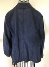 Chico's Women's Linen Blazer Sz 0 US Sz S Solid Blue Drape Front 3/4 Sleeve — photo 5