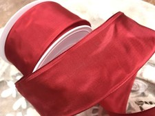 vintage French ribbon acetate 2" true red 1yd made in France