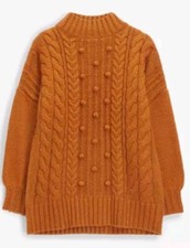 Somerset Alice Temperley Textured Bobble Jumper Brown Size UK14 Ref CL2