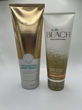 Set Of Bath Body Works AT THE BEACH Moisturizing Body Wash 10 oz And Lotion New