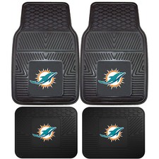 NFL Miami Dolphins Car Truck Rubber Vinyl Heavy Duty All Weather Floor Mats