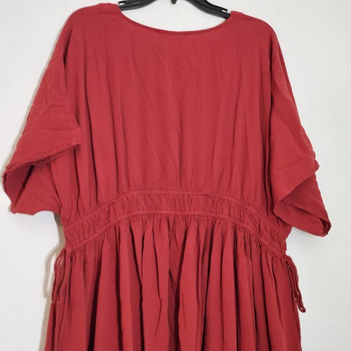 Knox Rose Dress Women Plus XXL Dark Red Embroidery Boho Stretch V Neck Side Slit - Picture 12 of 14