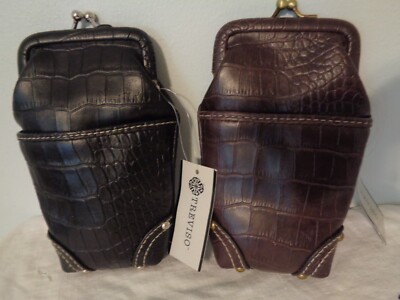 Vintage Women s Black & Brown Eyeglass Sunglass Case Purse Pouch by Treviso New
