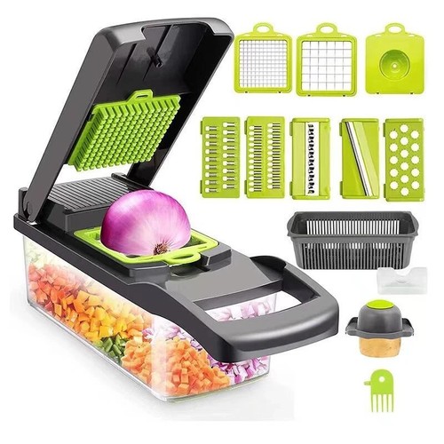 Vegetable Chopper Dicer Slicer Cutter w/ Container Manual Onion Garlic Tool - Picture 2 of 17