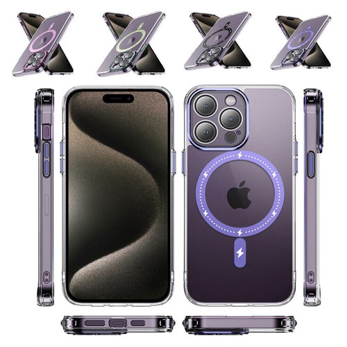Funda Magnética Transparente Mag Safe Chapado Para iPhone 15 14 13 12 11 Pro Max - Imagen 1 de 36