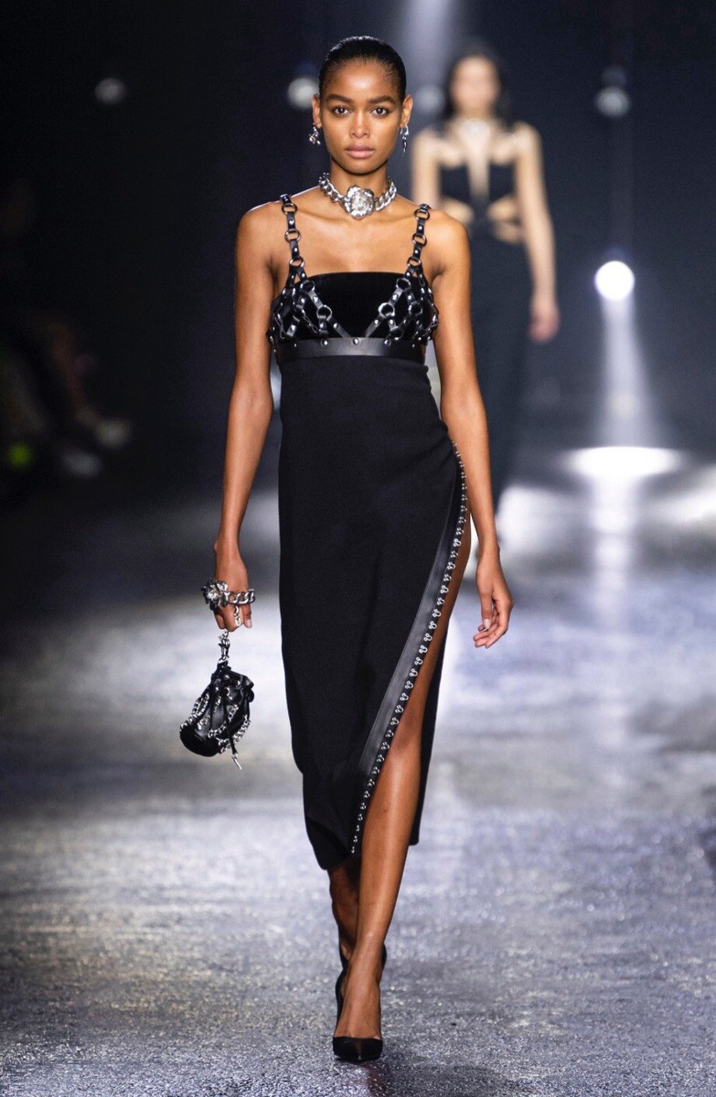 black studded bandage dress Runway Leather Strap L US 10-12 Size:11 US Men (10 AU/UK) ANRABESS Womens Fall Long sparkle_dress Mini dress Leave it to air