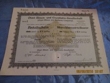 006 : AKTIE / historisch : Minen - und Eisenbahn - Gesellschaft , 1921 , # 37572
