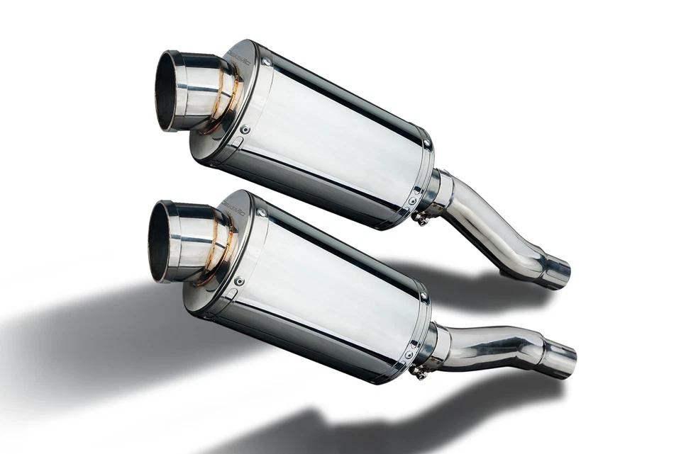 Kit silenciador de escape ovalado de acero inoxidable Kawasaki GPZ500S Ninja 500 87-09 Foto 2 de 4