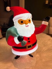 Wondershop Lit Santa Figurine Christmas 12" Blow Mold Retro Holiday Decor Light