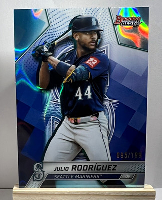 2025 Bowman’s Best Julio Rodriguez Aqua Lava Refractor /199 #49 Mariners