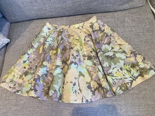 ZIMMERMANN Floral Textured Print A-Line Skirt Size 2 Silk Wool Cotton Blend