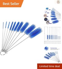 10-Piece Navy Blue Bottle Cleaning Brushes Set for Safe, Effective Cleaning