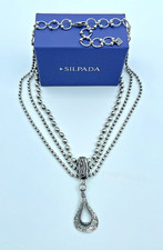 Silpada 925 Sterling Oxidized 3 Strand Cascading Teardrop Pendant Necklace N1900