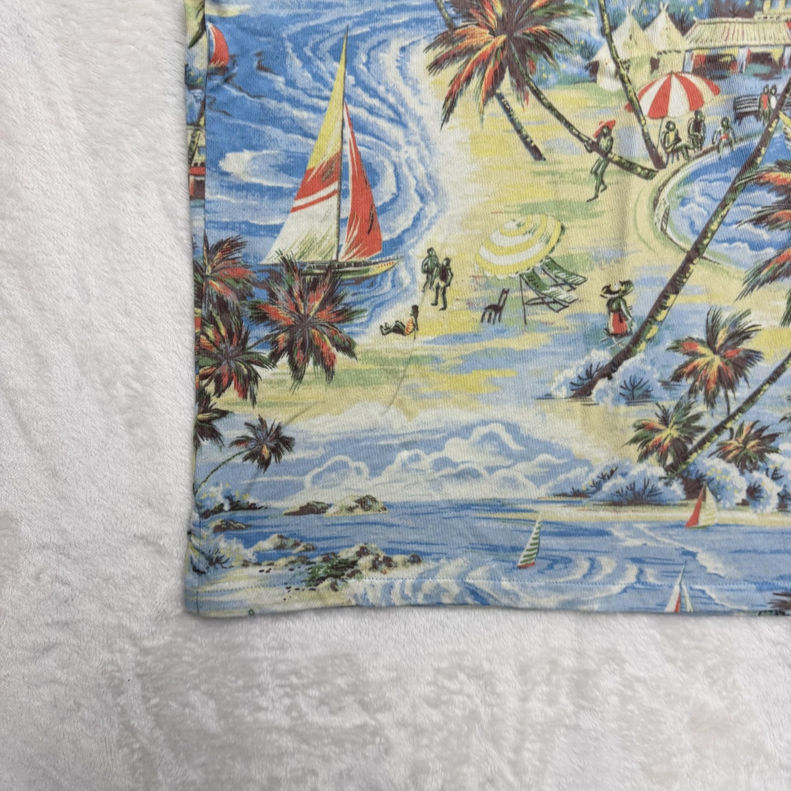 Ralph Lauren Polo Shirt Mens Medium Multicolor Tropical Beach Scenic Print thumbnail 7