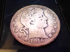 1916 BARBER QUARTER 25C 90%  SILVER U.S. DENVER MINT  COIN USED CIRCULATED RARE