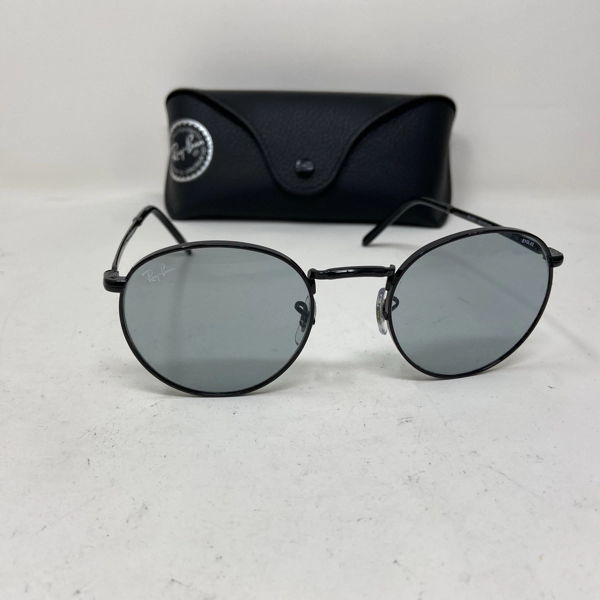 Ray-Ban Black Round Sunglasses for Men for sale | eBay display picture 3