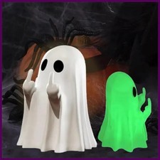 Car Decorate Luminous Middle Finger Cute Ghost Statue Small Scary Ghost