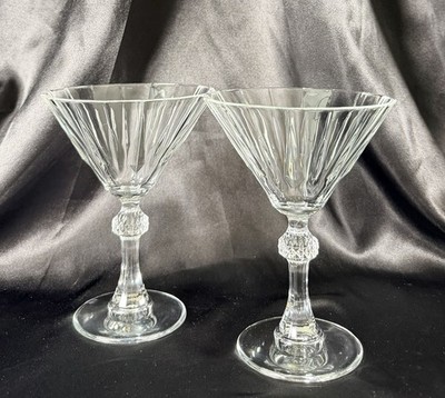 Set Of 2~Cellini~Martini Glasses~Clear Crystal~6 