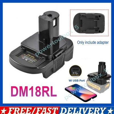 For Dewalt 20V Max Battery Adapter to for Ryobi 18v Power Tools w/USB Port