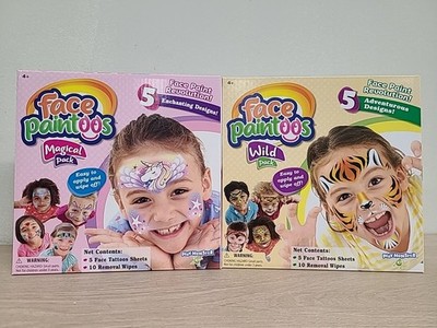 2 X Face Paintoos Face Design Face Paint for Kids WILD + MAGICAL