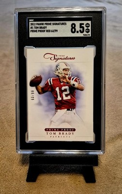 2012 Panini Prime Signatures #1 Tom Brady Prime Proof Red #d /99 SGC 8.5 NM