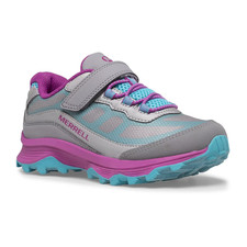 Merrell Moab Speed Low A/C Waterproof Sneaker Shoes Grey/Silver Unisex Kids 7M