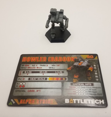 Battletech Aces Scouring Sands - Howler (Baboon) *Mech & Alpha Strike Card*