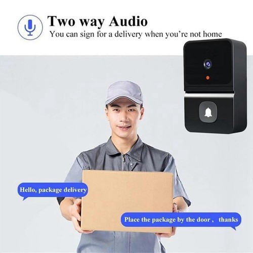 Video Door Bells WiFi Video Doorbell with Camera Black Plastic J6M68358 - Foto 6 di 9