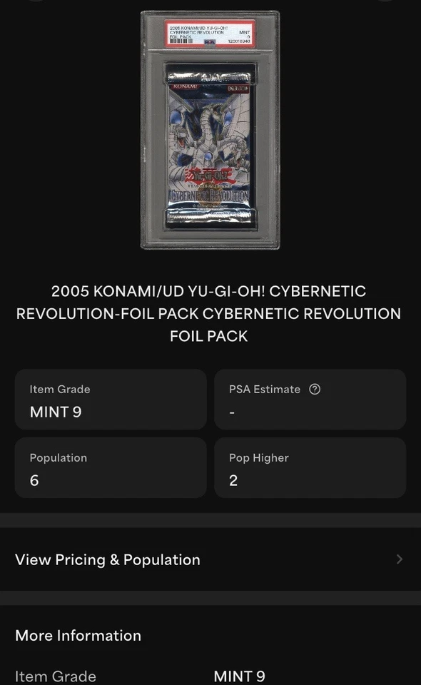 PSA 9 - Vintage Yugioh Cybernetic Revolution - CRV Booster Pack (2005) - Image 3 of 3