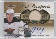 2013 Fleer Showcase Hot Prospects Tier 1 /375 Charlie Coyle #176 Patch Auto 9oa