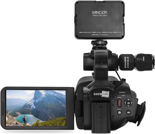 Minolta MN4KPRO 4K60FPS Ultra HD / 64 MP Autofocus Pro Camcorder w/WiFi - Bundle