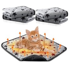 4 Pack Self Warming Cat Bed Self Heating Cat Mat Star 18 x 18 Inch Gray