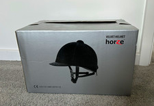 Horze Black Velvet Riding Hat Helmet, Adults Size 58, Riding Hats