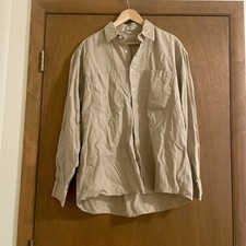 Vintage Christian Dior Button-Up Long Sleeve Shirt Mens Size XL Tan