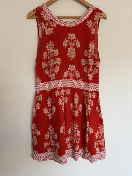 Tigerlily Size 6 Womens Red Floral Print Sleeveless Mini Fit & Flare Dress