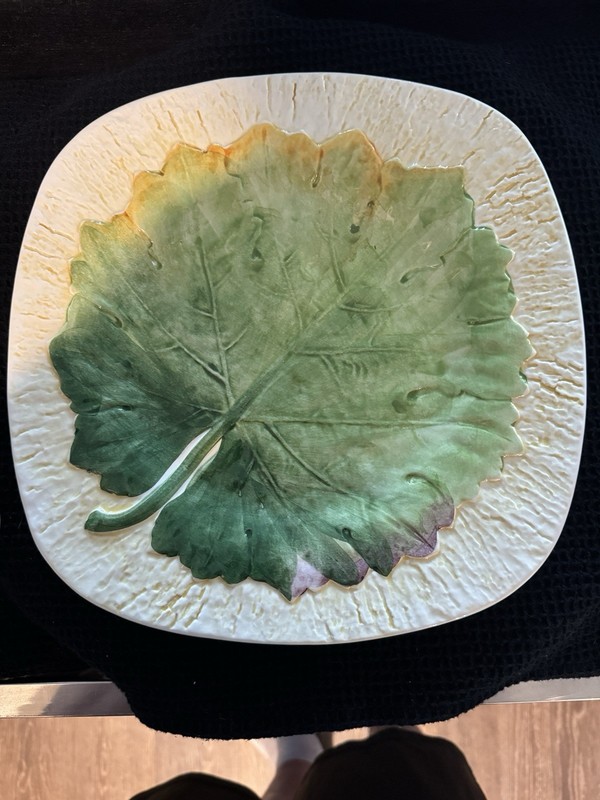 Fall Color Leaf by Ceramiche Leonardo Squar Dinner Plate 11 1/4" Made in Italy