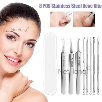 8 TLG Akne Nadel Kit Blackhead Remover Kit Pimple Extractor & Comedone Tool Set