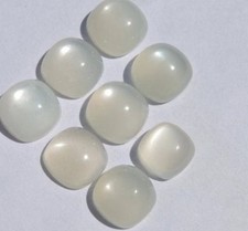 Gorgeous 8mm White Moonstone Cushion Cabochon For Making Loose Gemstone